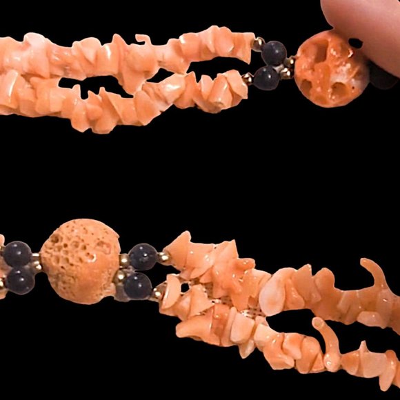 DISCO LEMONADE Vintage Natural Angel Skin Coral Beaded Necklace, Angelskin,Angel - Picture 6 of 16